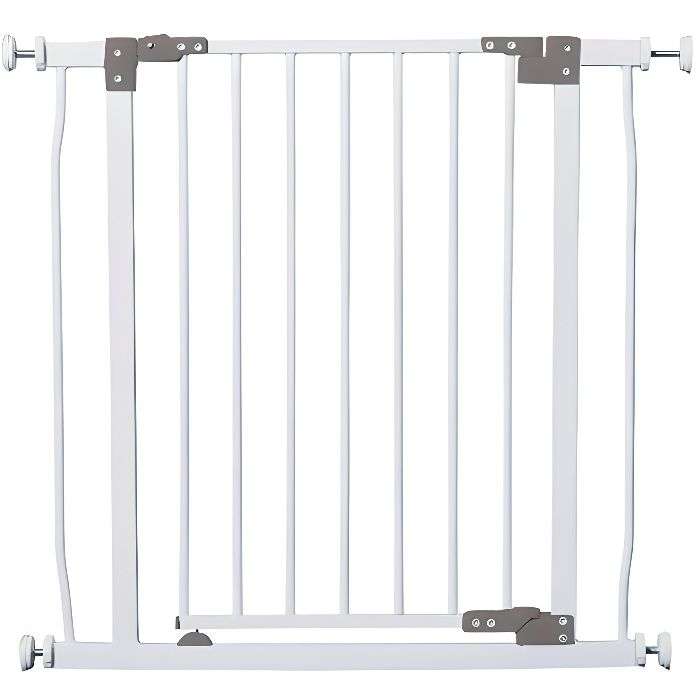 Barrière de sécurité Dreambaby Liberty - Fixation par pression, Ouverture à double sens, 75 à 81 cm, Blanc