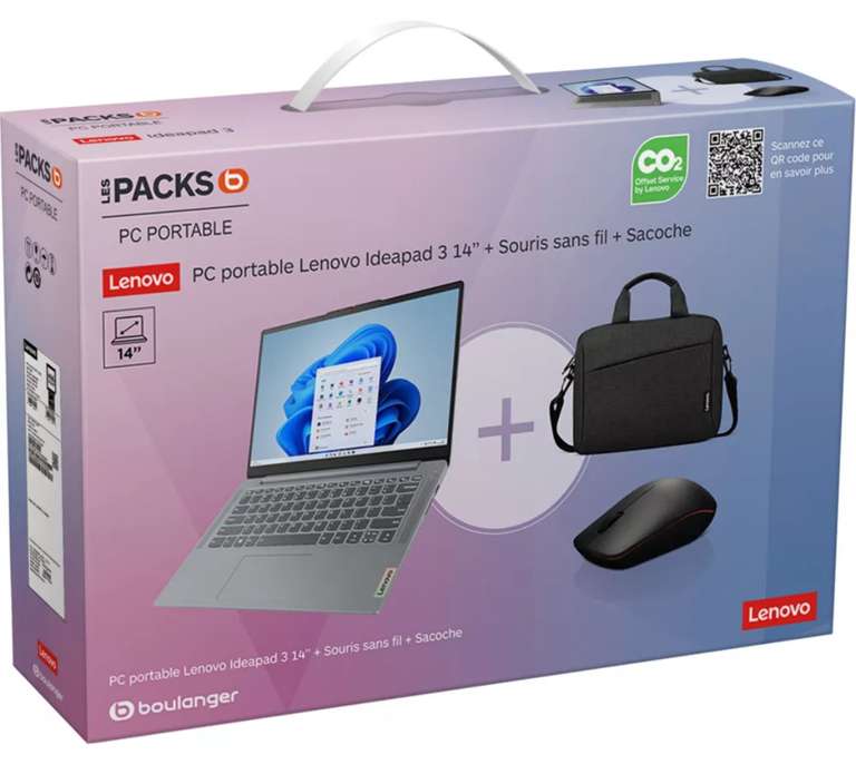 PC Portable 14" Lenovo IdeaPad Slim 3 14IAN8 - I3-N305, SSD 512 Go, 8 Go RAM