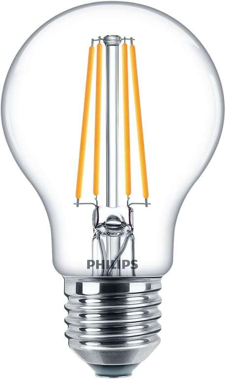 Ampoule Standard LED Philips, E27, 60W, Transparent, Verre, 6 Unités
