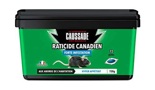 Raticide Canadien Pat'Appât Fortes Infestations Caussade - 72 pâtes