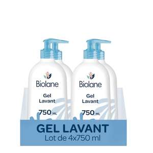 Lot de 4 Gels lavants Biolane - 4x750ml