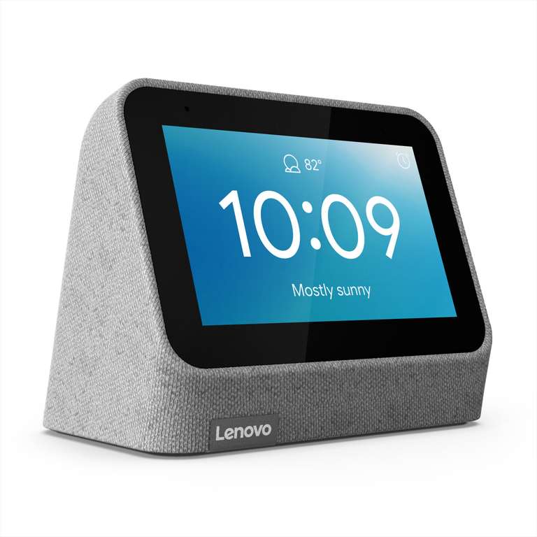 Assistant vocal Lenovo Smart Clock 2 - Ecran IPS 4" tactile, WiFi / Bluetooth, 8 Go, Fonction réveil, Assistant Google (Boulanger)
