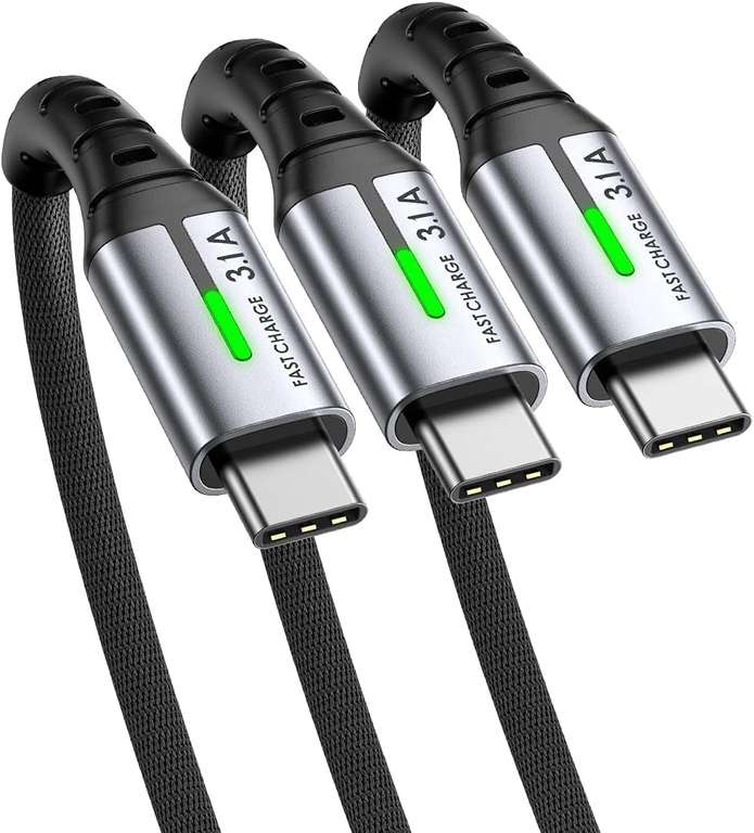 Cable USB Type C vers USB Type C en Nylon Tressé - Gris Argenté …