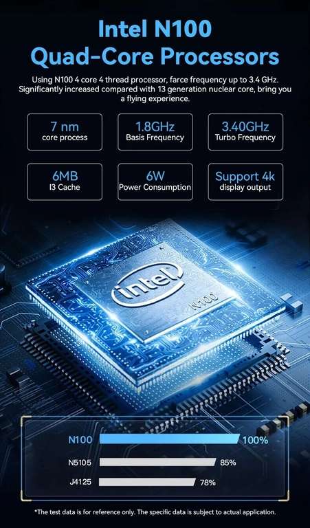 Mini PC FIREBAT AK2 PLUS - Intel N100, double bande WiFi5 BT4.2, 16Go Ram, 512Go SSD