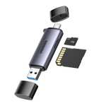 Lecteur de Carte SD UGREEN - Micro SD USB C USB 3.0 2 en 1 Adaptateur