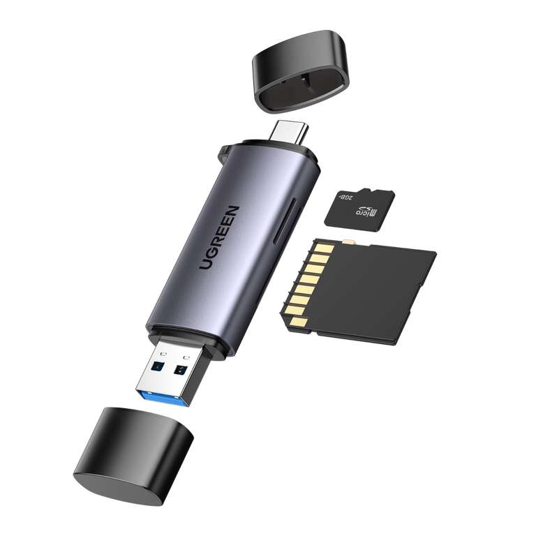 Lecteur de Carte SD UGREEN - Micro SD USB C USB 3.0 2 en 1 Adaptateur