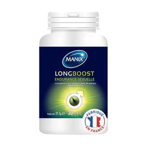 Complément alimentaire MANIX LONG BOOST (30 gélules) Stimule l'endurance sexuelle - A base de plantes, vitamines & zinc
