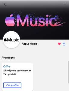[Etudiants via Unidays] Abonnement mensuel à Apple Music + Apple TV