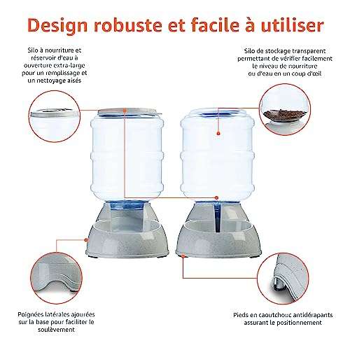 Distributeur automatique design croquettes et eau-Grande capacité