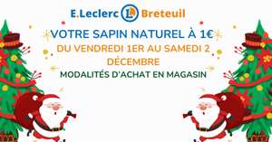 Sapin de Noël à 1€ (via 23.9€ en bon d'achat) - Breteuil (60)