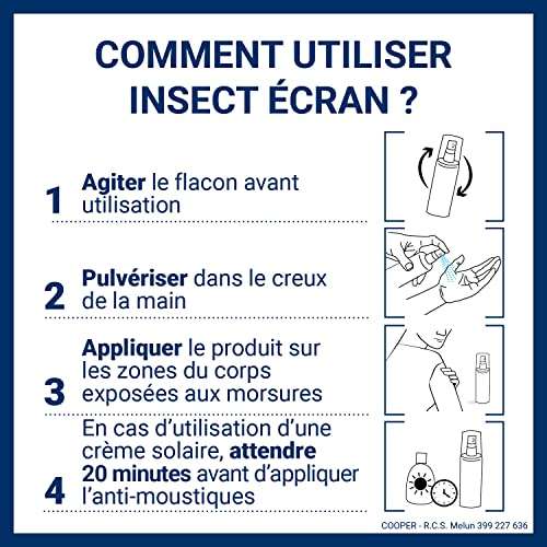 Spray répulsif peau Insect Ecran - 100 ml, Anti-tiques, Protection contre les morsures de tiques