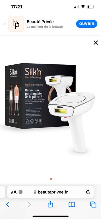 Epilateur à lumière pulsée Silk'n Motion Premium