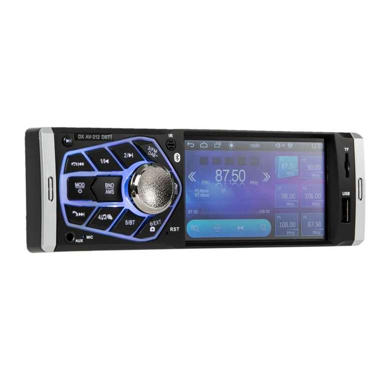 Autoradio DX AV-212DBT - Ecran tactile 4", Bluetooth / USB / Micro SD / AUX, DAB+, Télécommande, Micro déporté, Entrée pour caméra de recul