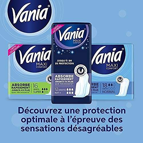 Lot de 16 serviettes hygiéniques Vania - Maxi Confort, Sans Parfum (Via Prévoyez et Économisez)