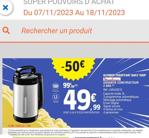 Blender Chauffant Moulinex Daily Soup - 1.2 L - Ecran Digital