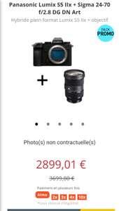 Appareil photo Panasonic Lumix S5 IIx + Sigma 24-70 f/2.8 DG DN Art (Via 100€ ODR)