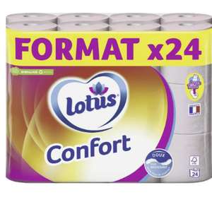 Lot de 2 paquets de 24 rouleaux de papier hygiénique Lotus confort - 48 rouleaux (via 8,59€ sur carte fidélité)
