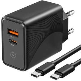 Chargeur Secteur Rapide 30W 2-Port avec Câble USB-C 1M pour Google Pixel 7 / 7 Pro / 6 / 6 Pro / 6A - Noir (+2.2€ en Rakuten Points)