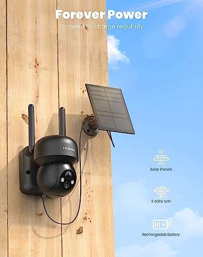 Camera de surveillance extérieure Foaood - 2K, WiFi, 360° (Via coupon - Vendeur tiers)