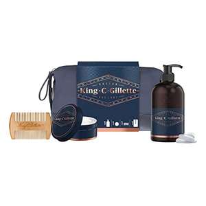 Coffret King C. Gillette Beard Essentials Bag - Gel Nettoyant Barbe Et Visage 350ml + Baume à Barbe 100ml