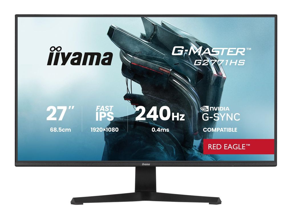 Écran PC 27" Iiyama G-Master Red Eagle G2771HS-B1 - FHD, 240Hz, Dalle Fast IPS, 0.4ms, HDR10, Compatible G-Sync