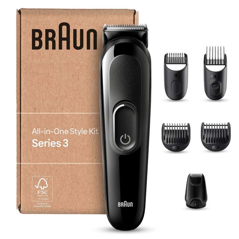 Tondeuse Braun Tout-En-Un Series 3 MGK3420, 6-En-1, Kit Pour Barbe, Cheveux & Et Autres Zones