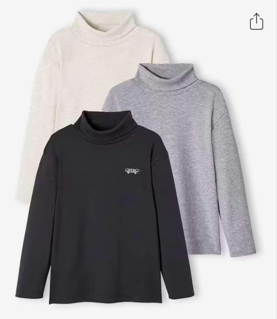 Lot De 4 Sous-pulls Garçon 8 Ans - Couleurs Noir, Rouge, Brique, Marque Tati