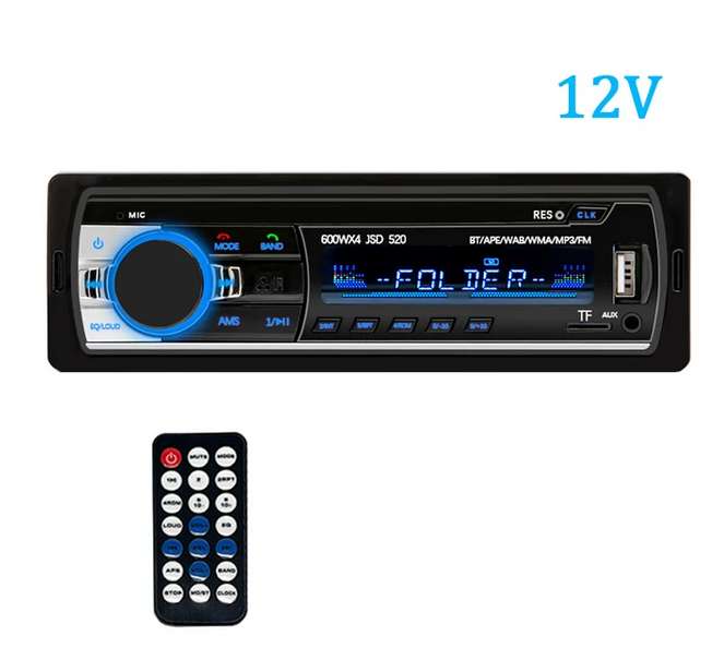 Autoradio Stéréo Numérique - 12V, Bluetooth, Lecteur MP3, 60Wx4, FM, USB/SD, avec Entrée AUX, 1 Din
