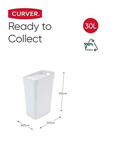 Poubelle de Tri 30L Curver "Ready To Collect", Blanc