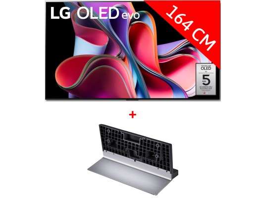 TV OLED 65" LG OLED65G3 (2023) - 4K UHD, 100Hz, HDR + Pied d'écran TV SQ-G2ST65.AEU (via ODR de 307.70€)