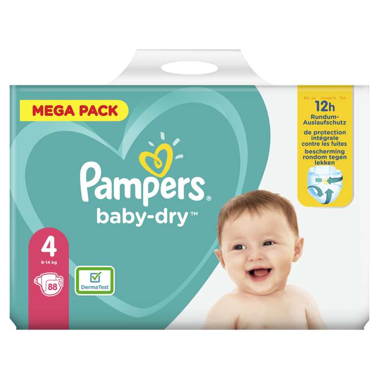 Couches baby-dry Pampers Mega Pack (Via 25,19€ sur Carte Fidélité)