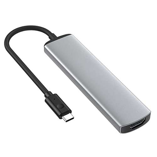Hub USB C avec 1 port HDMI 4K à 30Hz, 3 ports USB 3.0, 1 lecteur de carte SD, 1 lecteur de carte TF (Vendeur Tiers)