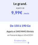 Forfait mobile flexible Prixtel 4G/4G+ ou 5G - Appels/SMS/MMS illimités + 130 Go en FR + 15 Go UE/DOM (Sans engagement)