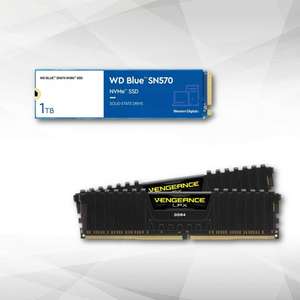 Kit SSD WD Blue SN750 1To + RAM Vengeance LPX 2x16 Go 3200MHz