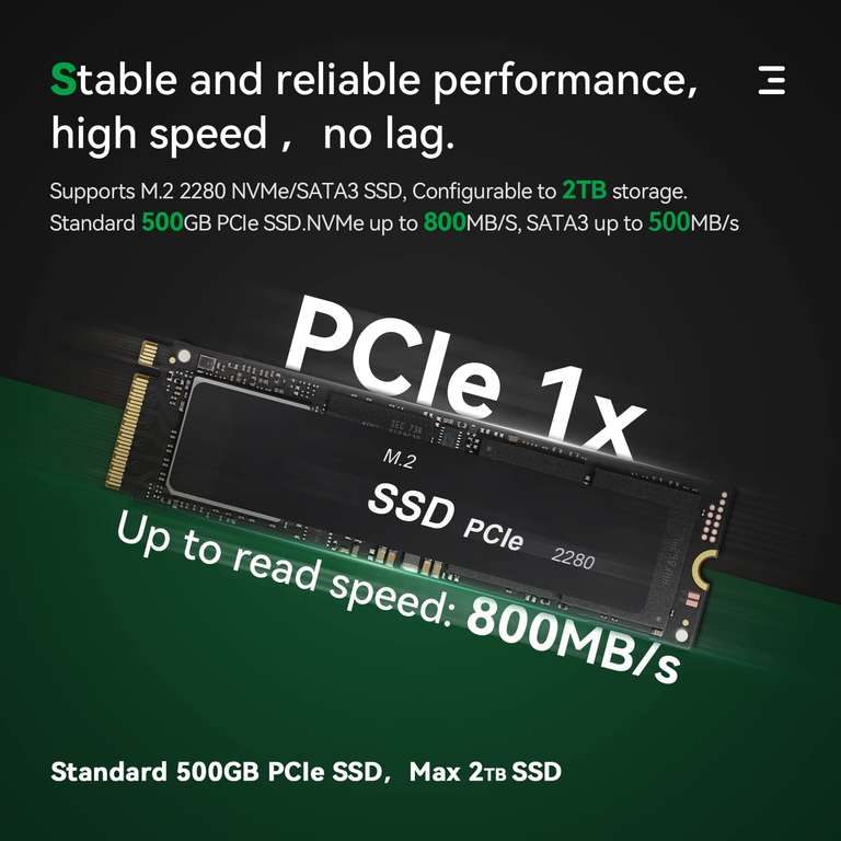 Mini PC Intel n100 12th 16go+500go (via coupon - Vendeur Tiers)