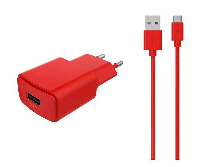 Chargeur secteur EssentielB USB 2,4A + Cable Micro-USB