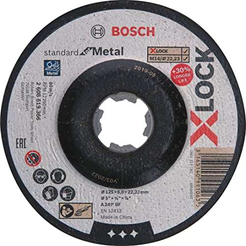 Meule à Ébarber Bosch Professional à Moyeu Déporté X-LOCK (pour métal, Ø 125 x 6 mm)