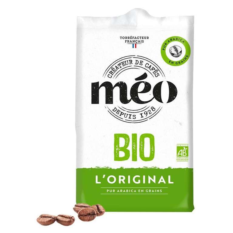 2 Paquets de Café Méo bio l'original ou intense en grains - 2 x 500G