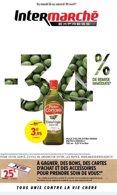 Bouteille d'huile d'olive Pietro Coricelli Extra-Vierge - 75 cl
