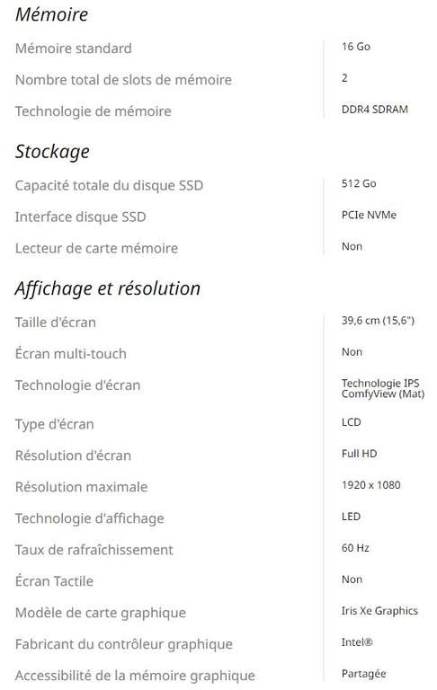 PC Portable 15.6" Acer Aspire 5 A515-56 - FHD, i5-1135G7, 16 Go de RAM, 512 Go SSD