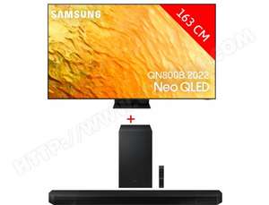 Pack TV 65" Samsung Neo QLED QE65QN800B 2022 (8K) + Barre de son HW-Q700B (via ODR de 1000€)