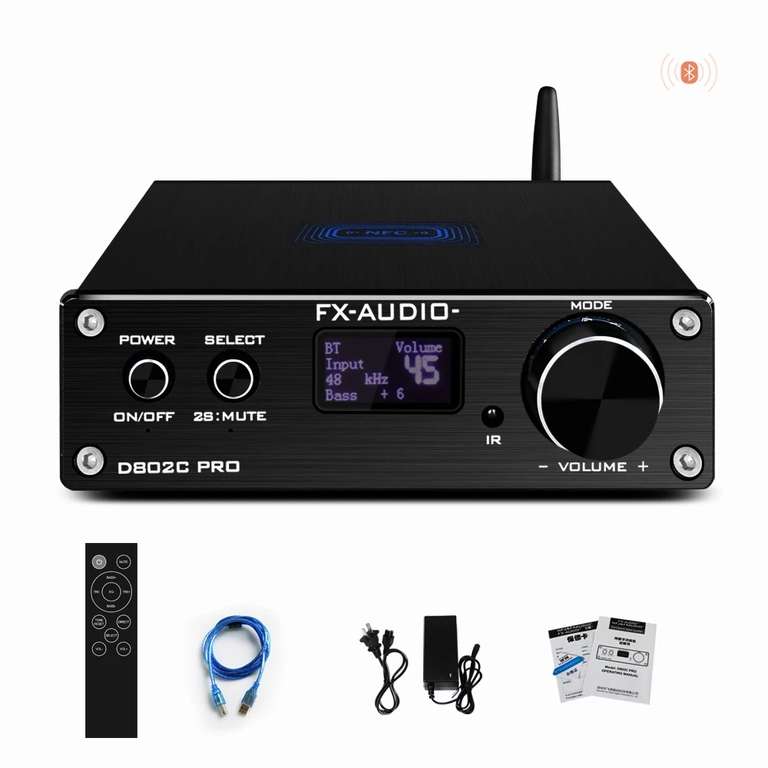 Amplificateur FDA FX-Audio D802CPRO - Puissance 80W, 2 Adaptateur DC32V/5A  –