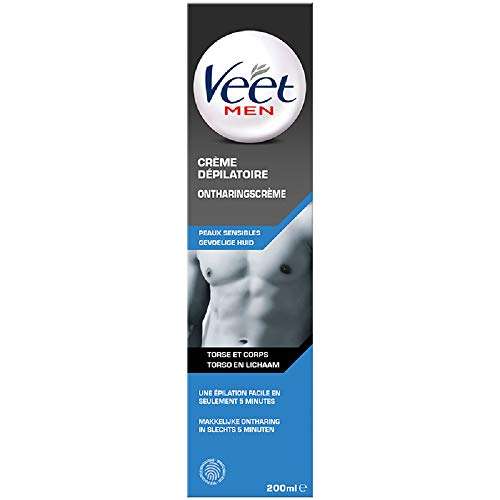 Crème dépilatoire homme Veet Men - pour peaux sensibles, 200 ml (via abonnement / coupon)