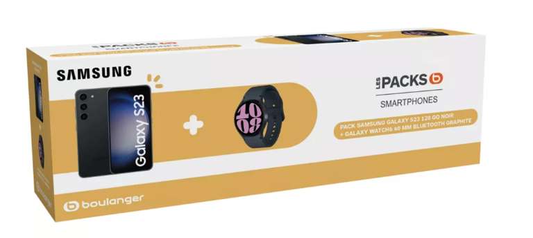 Pack Smartphone Samsung Galaxy S23 128 Go + montre Galaxy Watch 6 40 mm (Via ODR 50€)