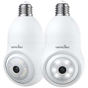 2 x ampoules caméra IP de surveillance Extérieure PTZ wansview - 2k, Étanche, Vision Nocturne couleur (Via coupon - Vendeur tiers)
