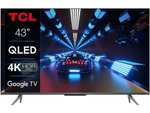 TV 43" TCL QLED 43C739 - 4K HDR Pro, GameMaster 120hz Google TV avec Onkyo Sound, Motion Clarity