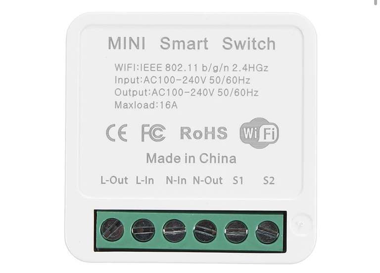 Module domotique intelligent 16A Mini Smart Wifi DIY Switch - Compatible Alexa, Google Home Smart Life App