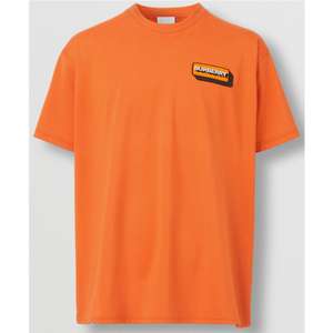 T-Shirt Burberry Logo Appliqué OverSized - Orange, Plusieurs Tailles Disponibles