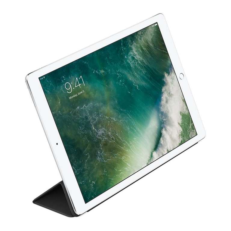 Etui en cuir officiel Apple Leather Smart Cover pour Tablette iPad Pro 12.9" de 2015 à 2018 (Gen 1, 2 et 3) - Noir (MPV62ZM/A)