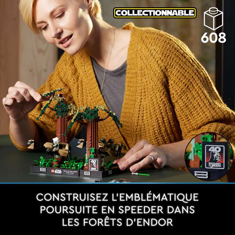 LEGO 75353 Star Wars : Diorama de la Course-Poursuite en Speeder sur Endor - Collection Le Retour du Jedi
